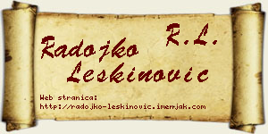 Radojko Leškinović vizit kartica